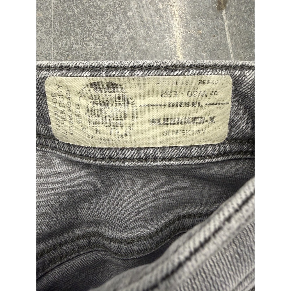 Diesel SLEENKER-X Stretch Slim Skinny Grey Men's‎ Distressed  Jeans W30 L32 - Picture 3 of 7